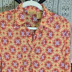 Ladies Wrangler Medium Blouse Western Shirt M